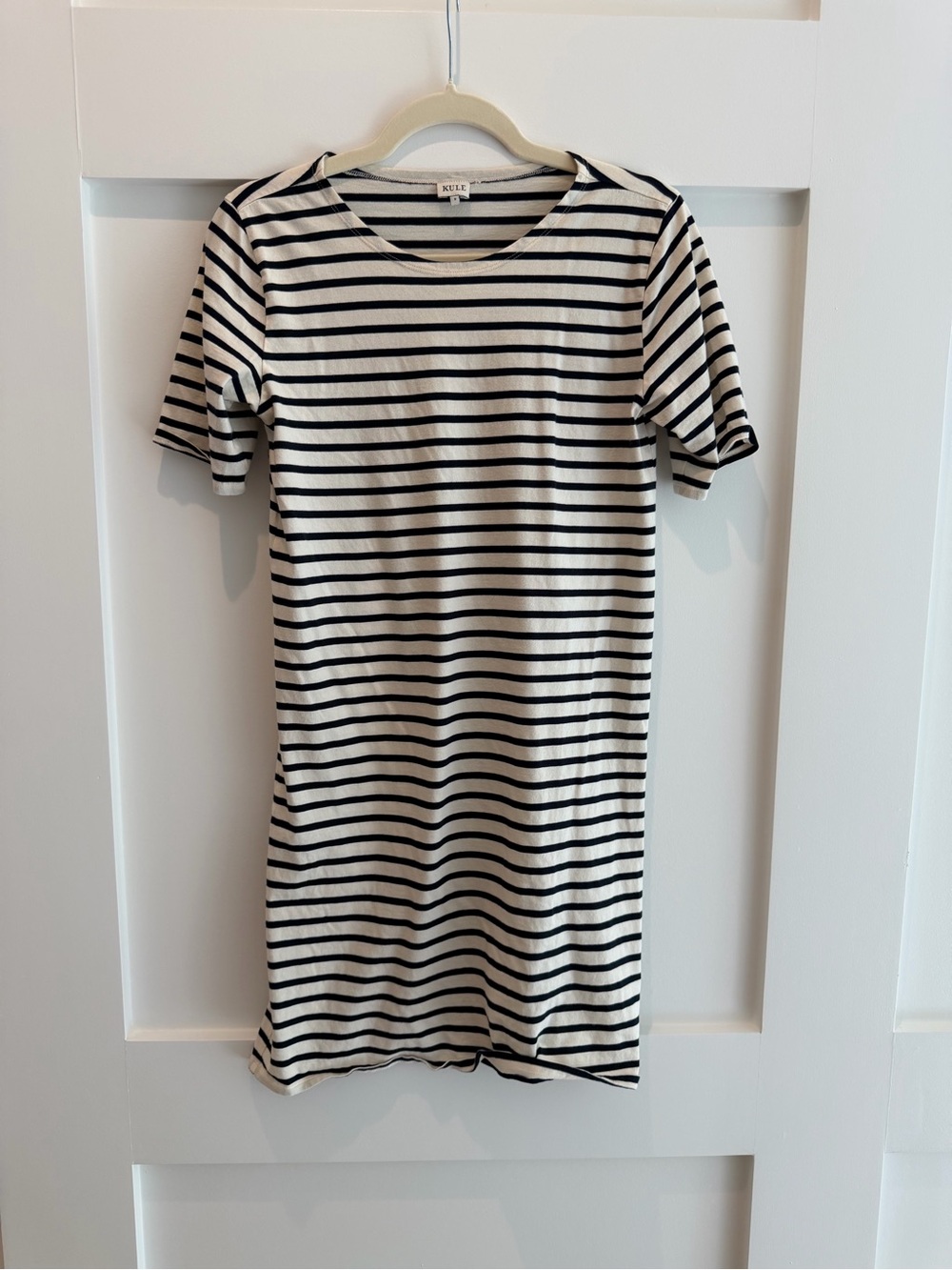 Women’s Kule Black & White Striped Cotton Dress size small